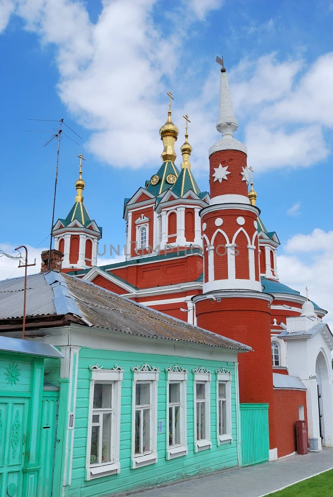 Street in Kremlin of old Russian town Kolomna near Moscow