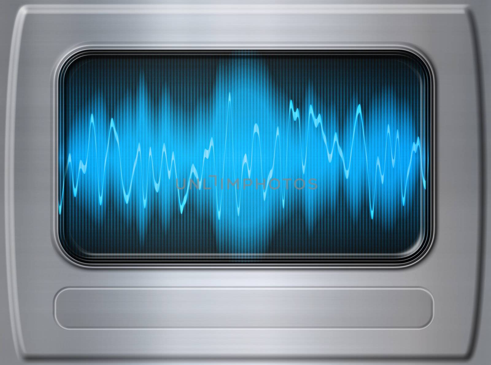 great audio sound wave panel in brushed metal