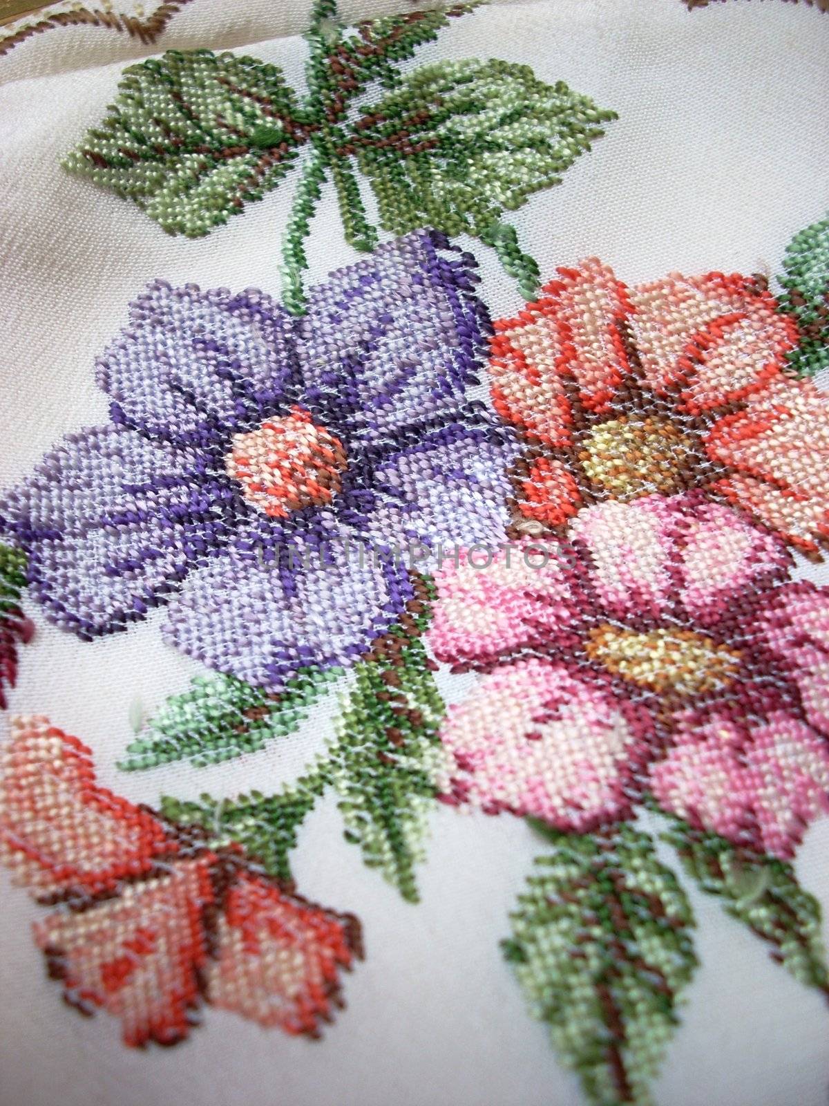 Embroidered flower texture by DOODNICK