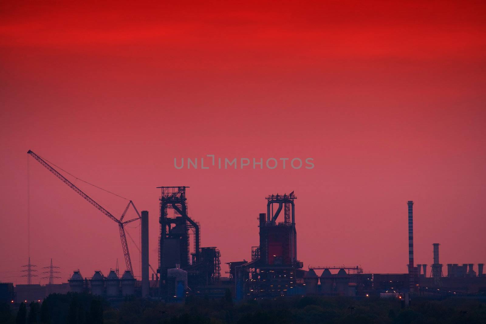 Industrial Skyline after sunset
