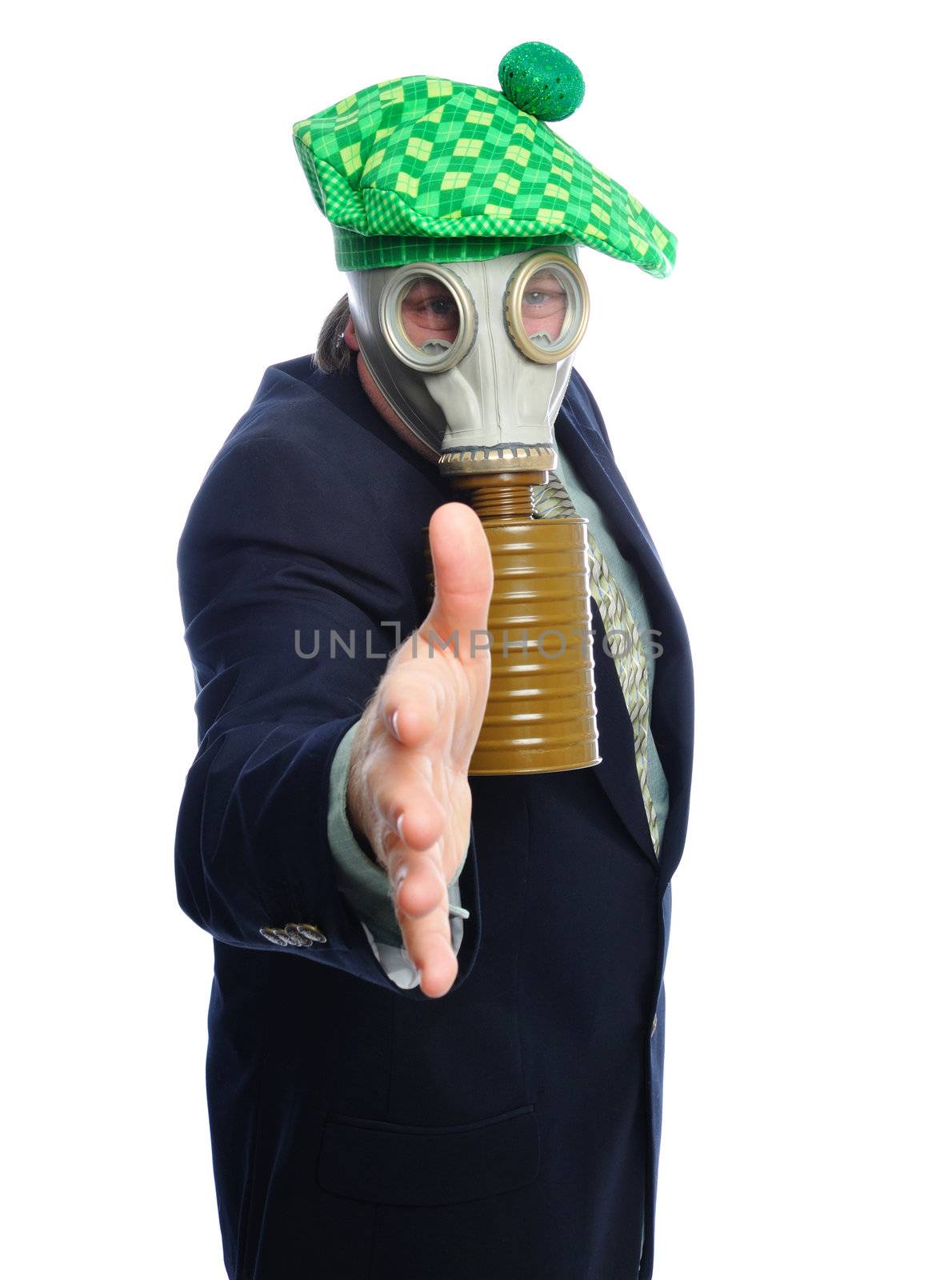 gas mask business man by PDImages