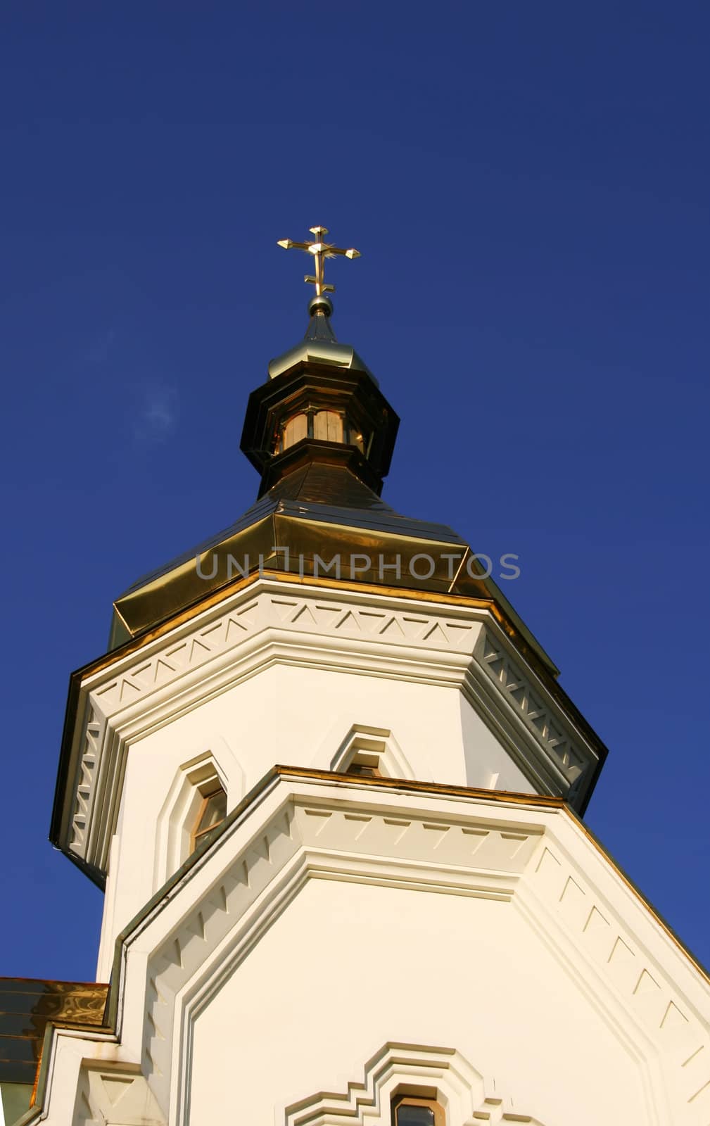 Small church on Dniepr river in Kiev, Ukraine