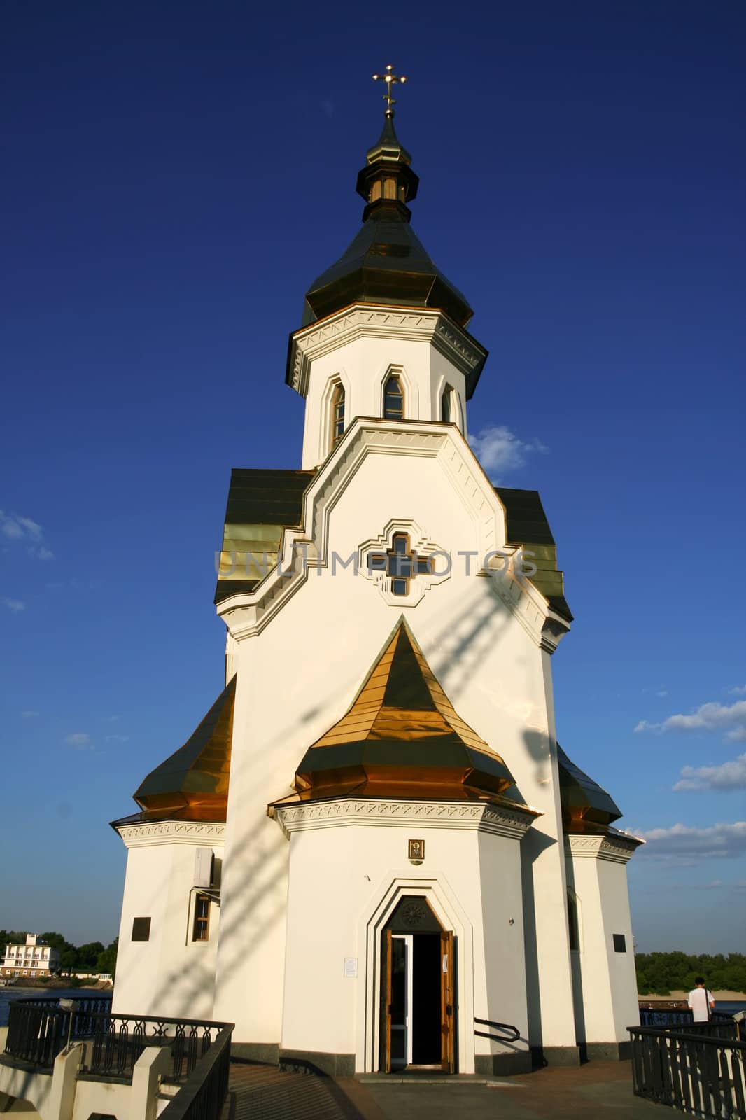 Small church on Dniepr river by pilat