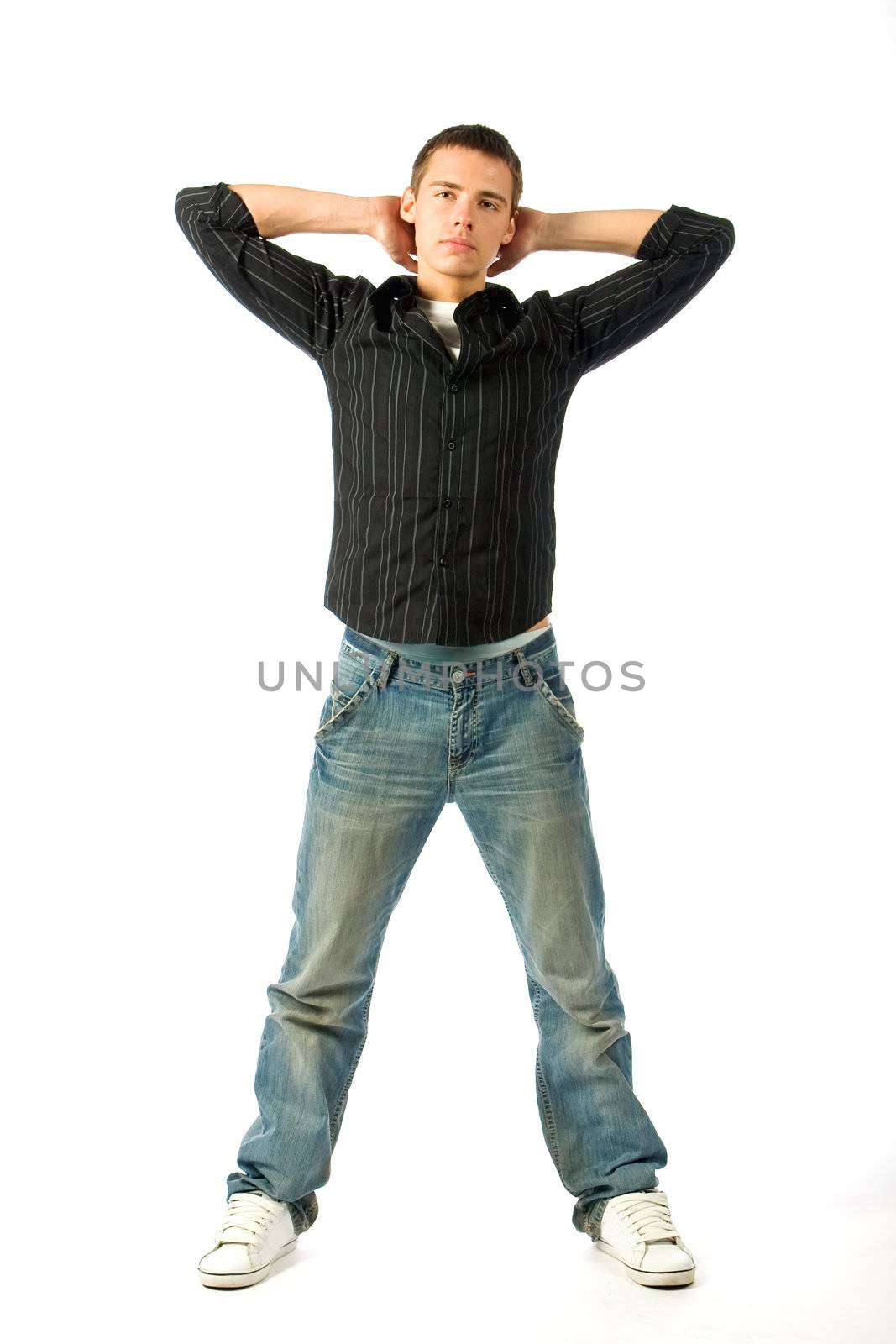 The young man posing in studio by MIL