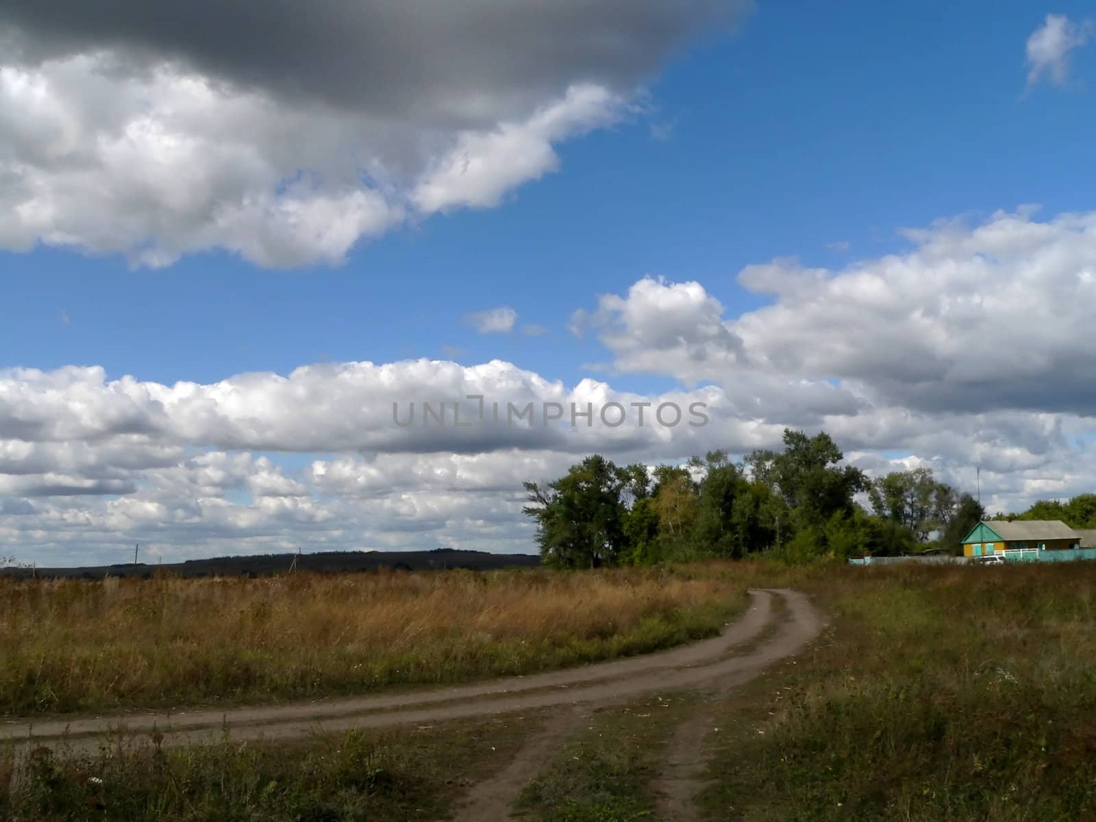 Rural landscape with cloud on sky