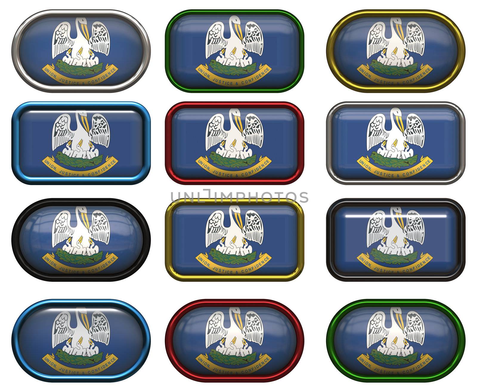 twelve Great buttons of the Flag of Louisiana