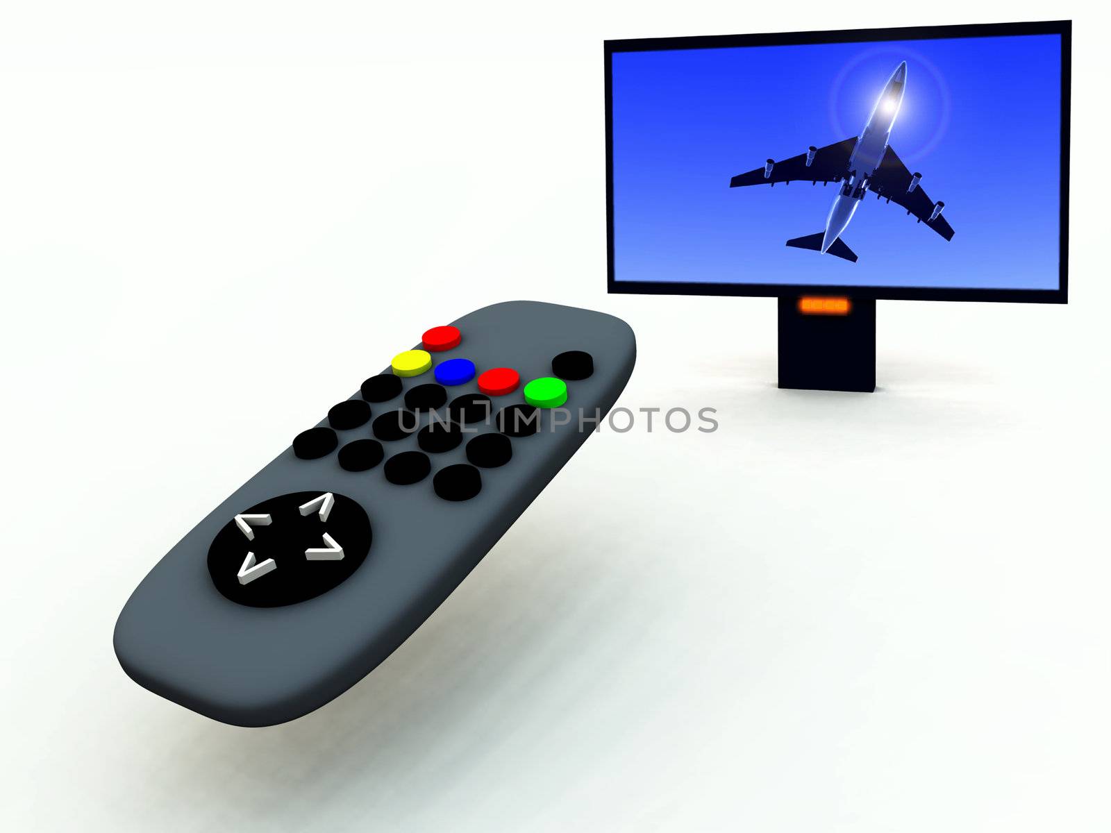 A image of a television remote control with a travel program on.