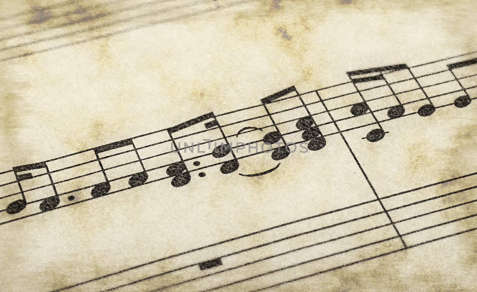 great image of music notes composition on paper
