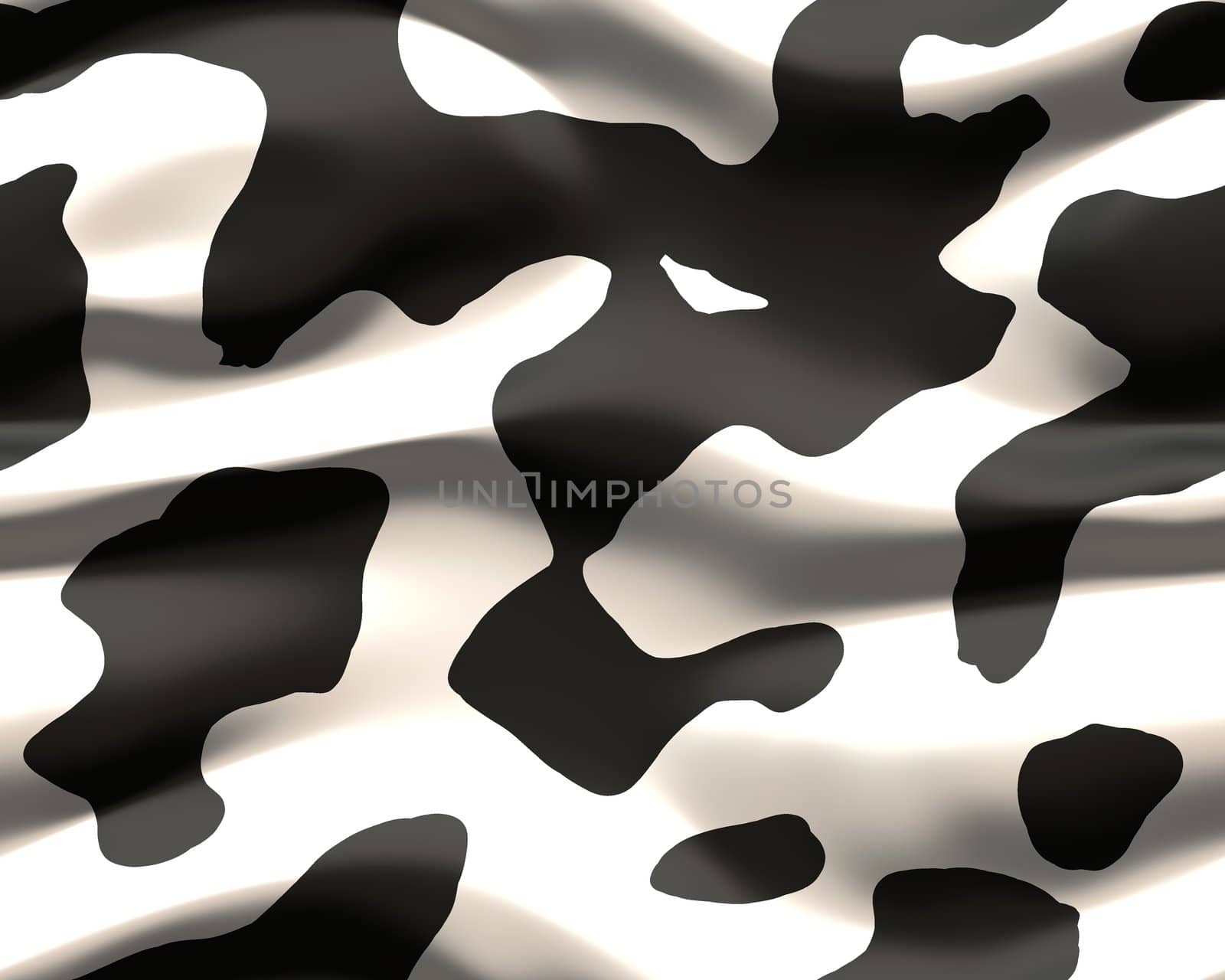 abstract design of cow hide patterned fabric  like a flag waving in breeze