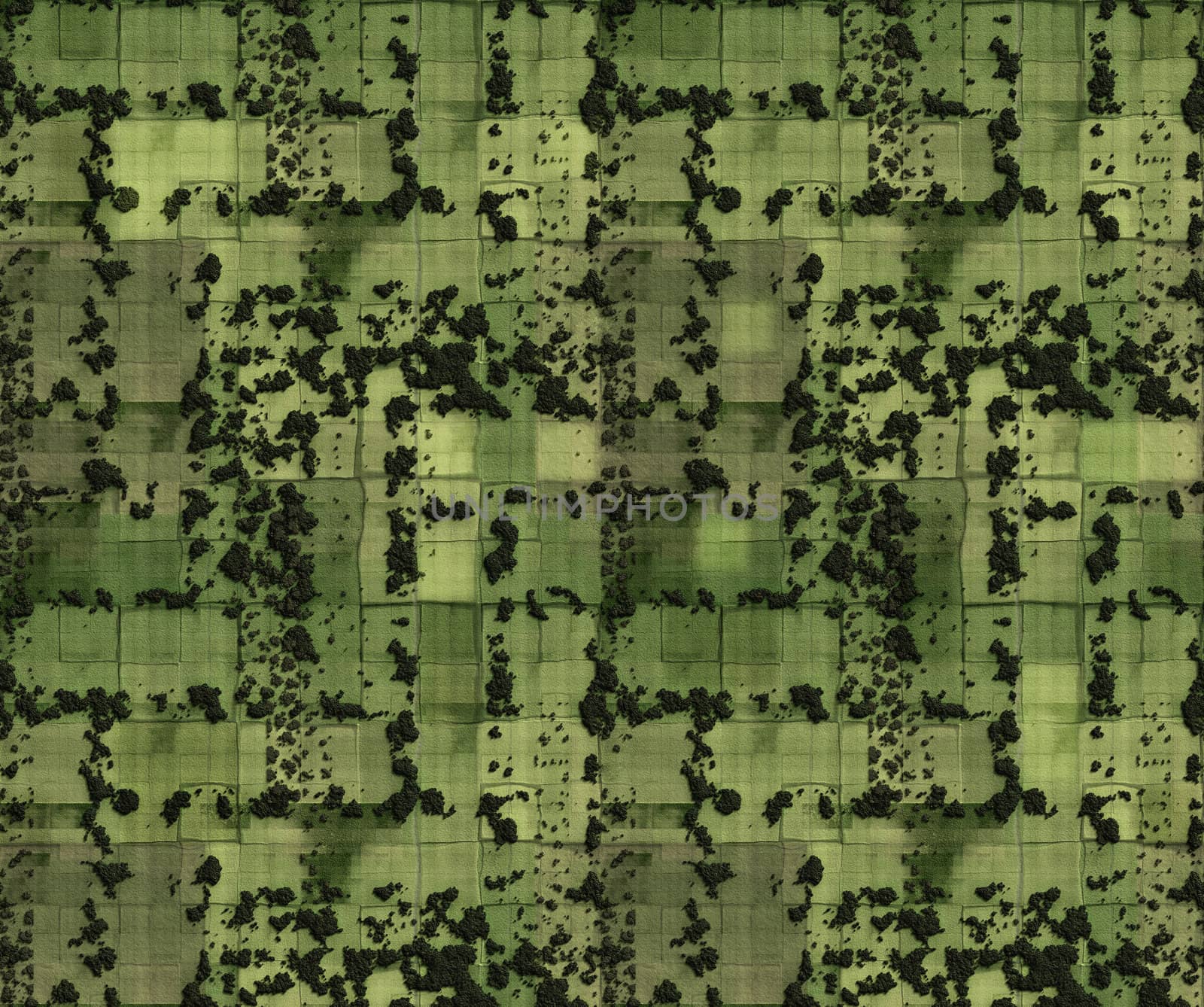 aerial image of agricultural fields and fragmented farming land