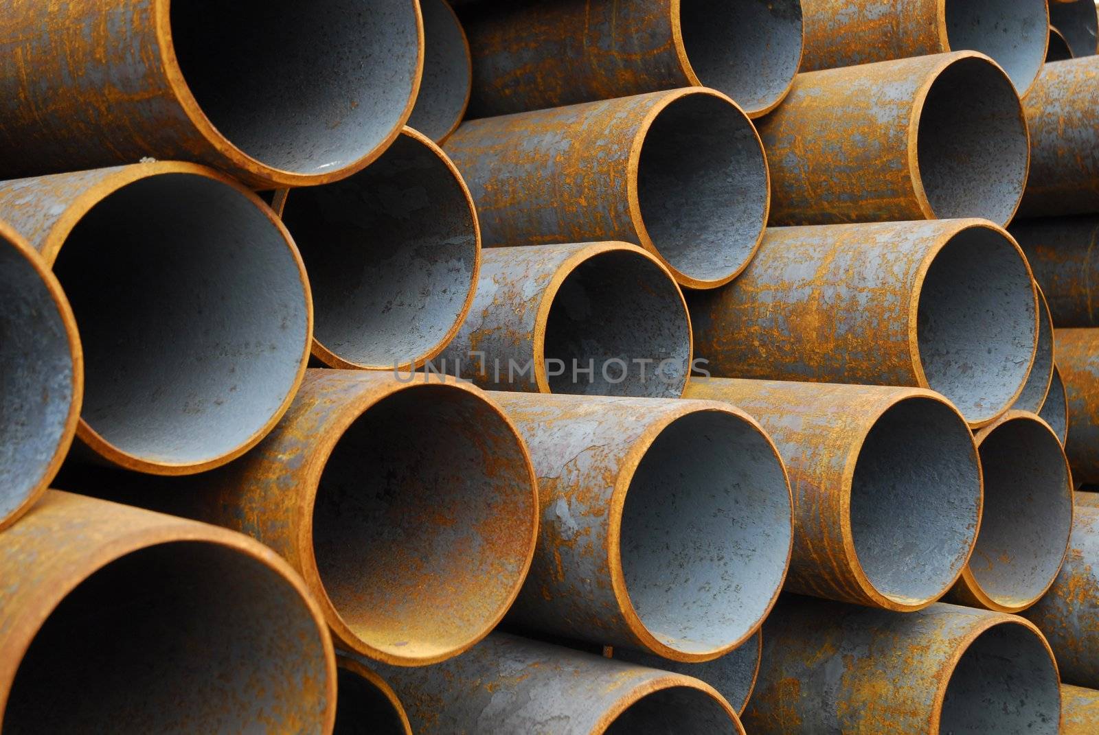 Many rusty pipes of Russian factory 6