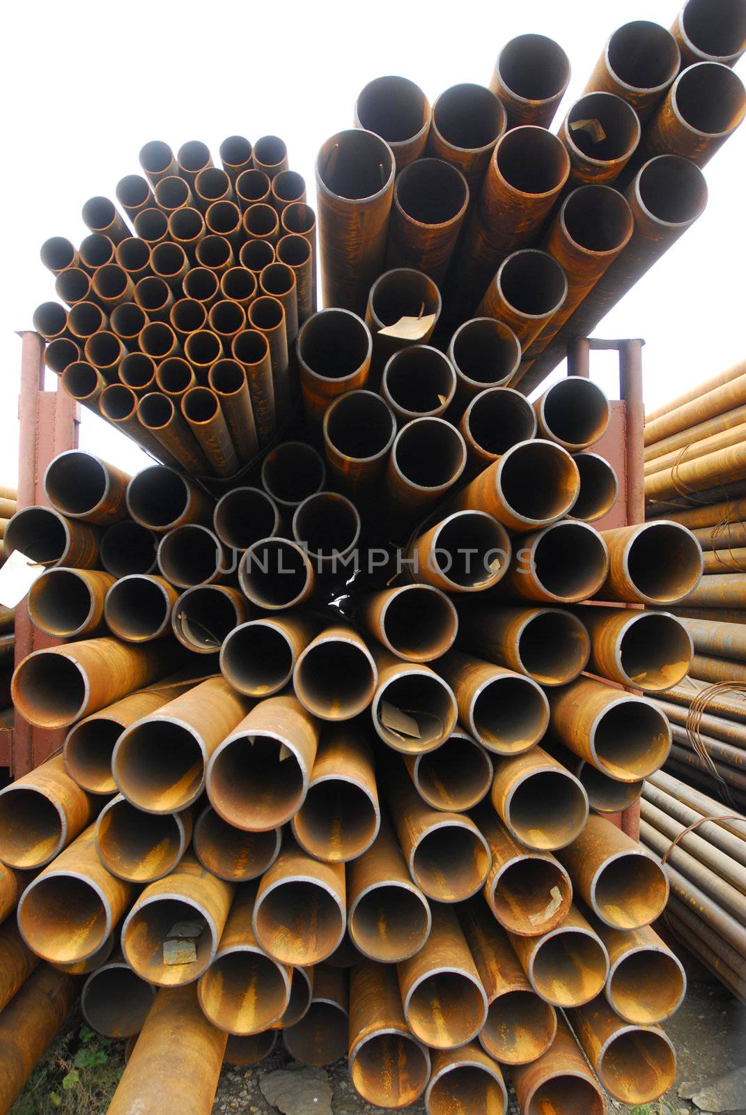 Many rusty pipes of Russian factory 11