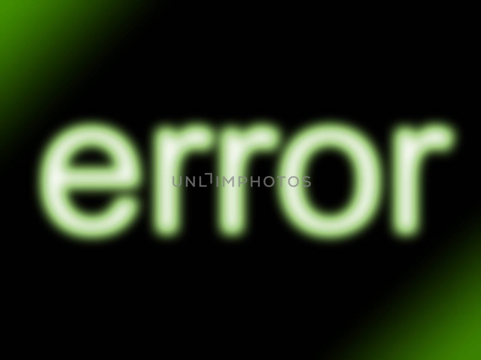 abstract green neon glow error message