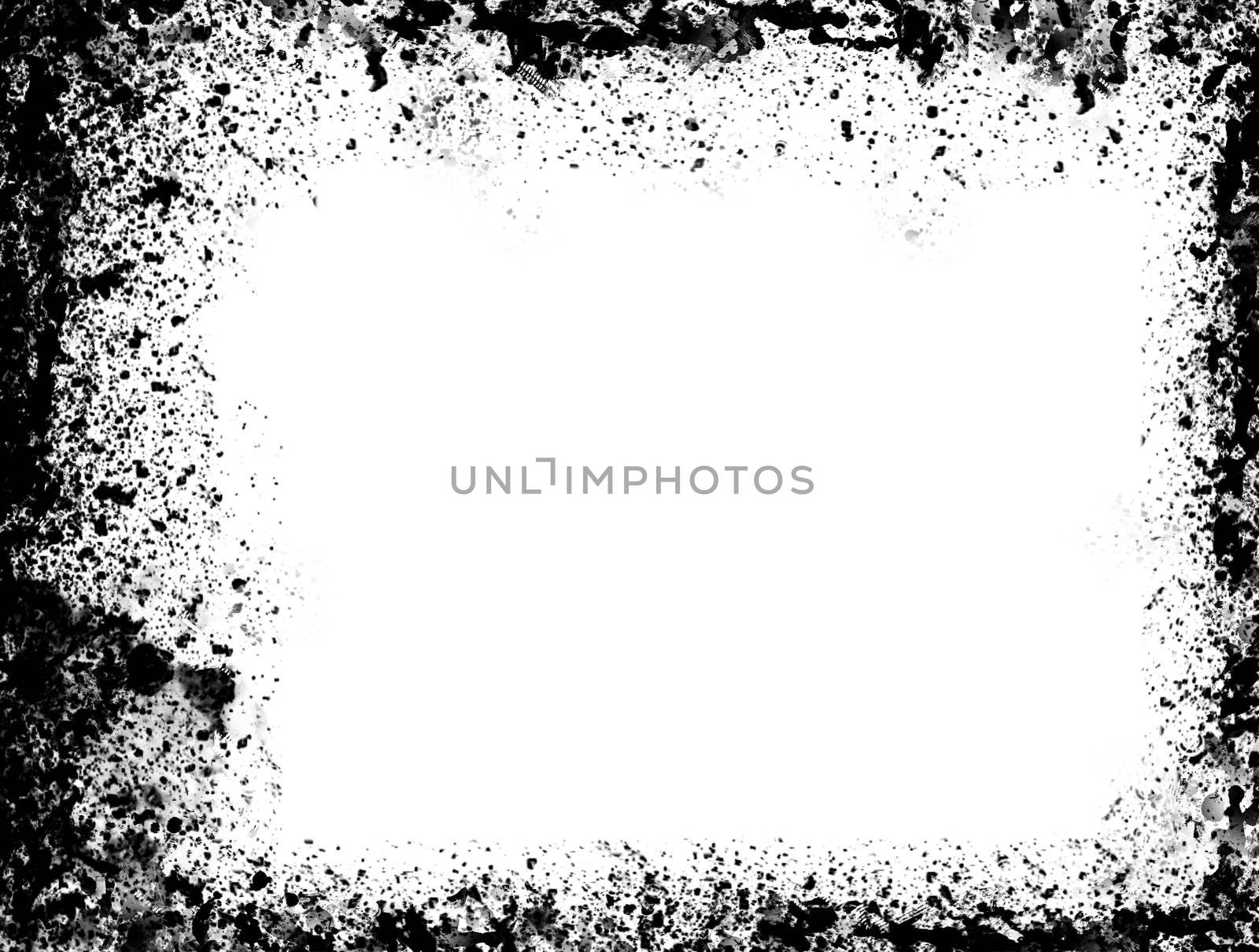Simple black and grey on white spatter grunge border
