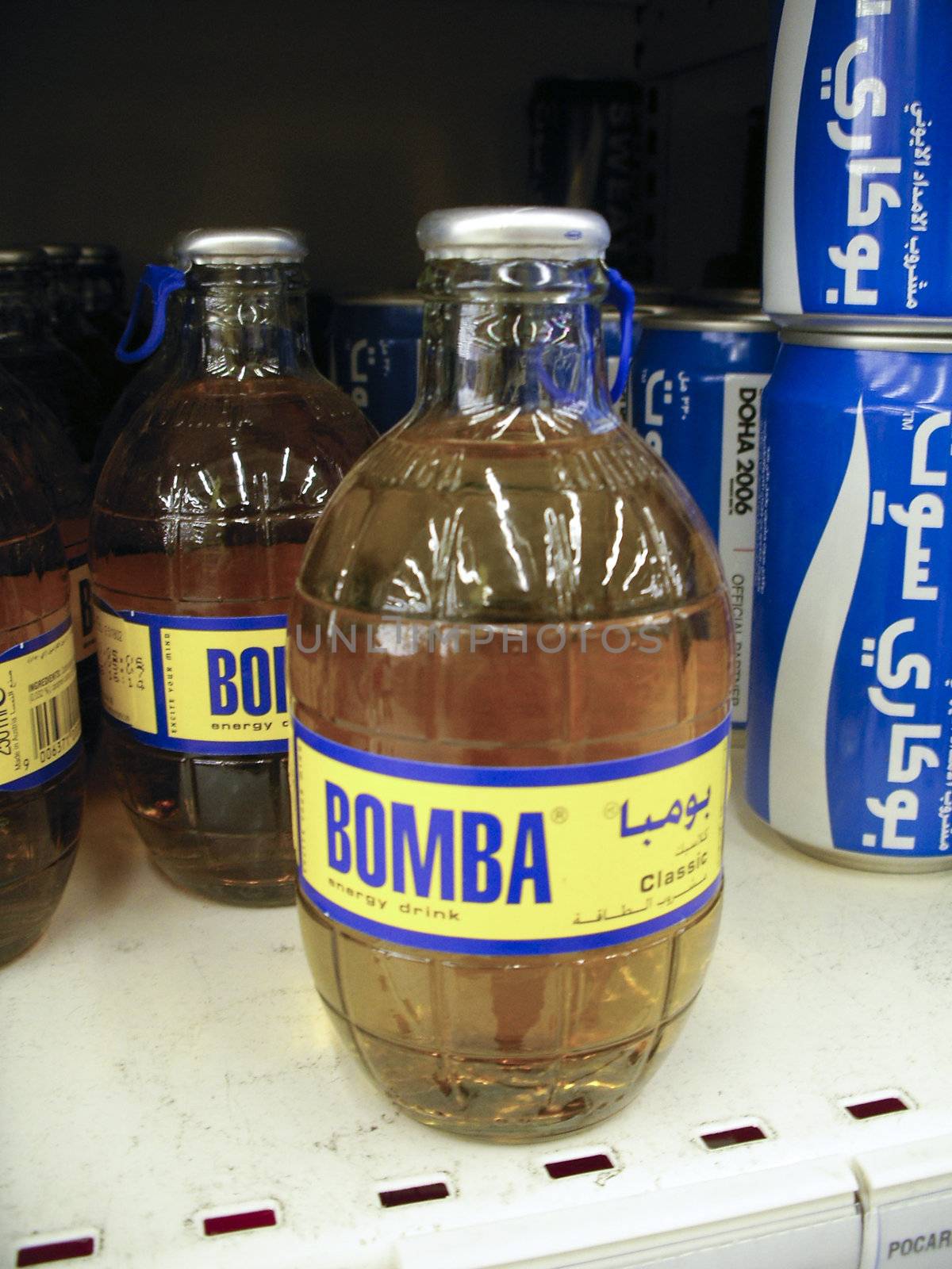Drink looking like a hand grenade in a supermarket in Dubai
