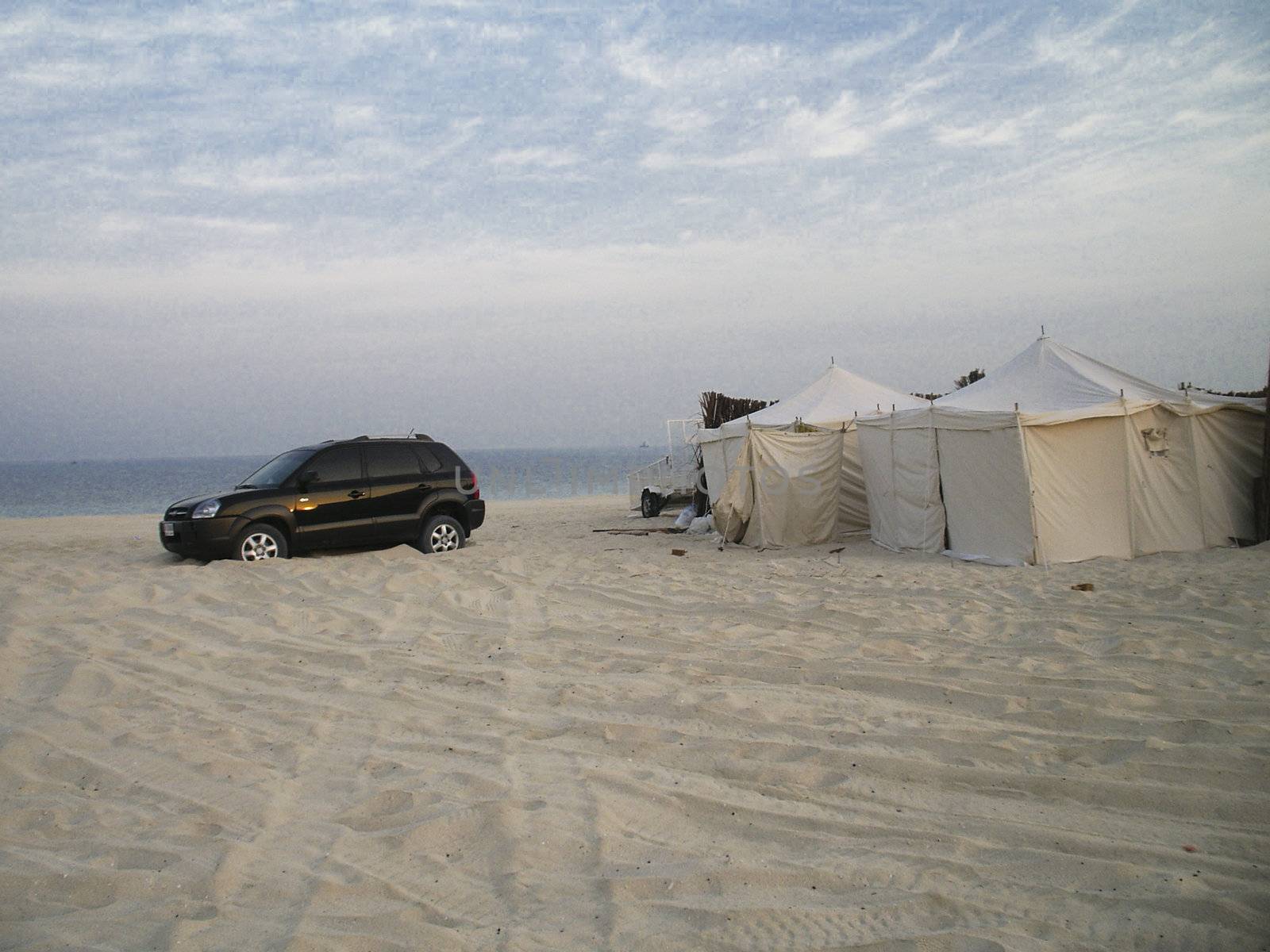 Camping at the beach for Eid in Dubai at Jebel Ali Free Zone 3 by cvail73