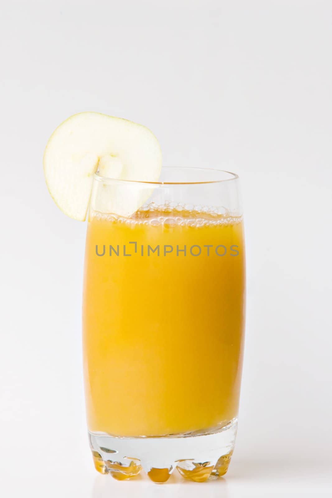 Juice glass in white background