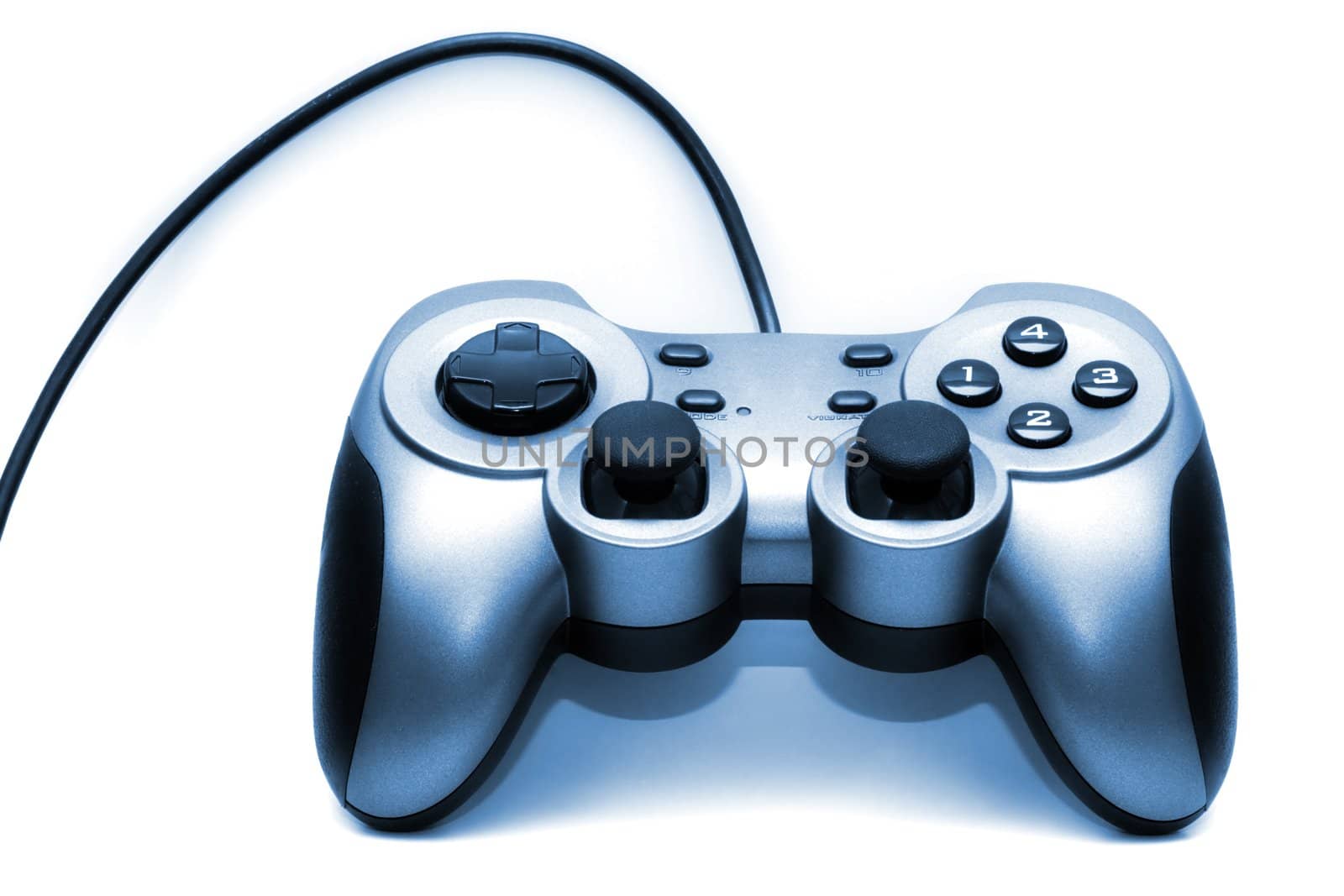 Blue duotone Gamepad on white background