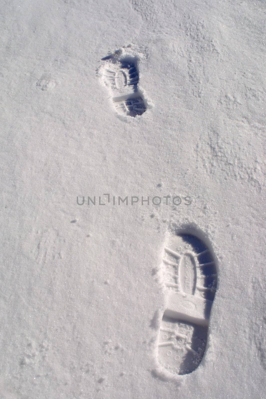 boot footsteps in snow