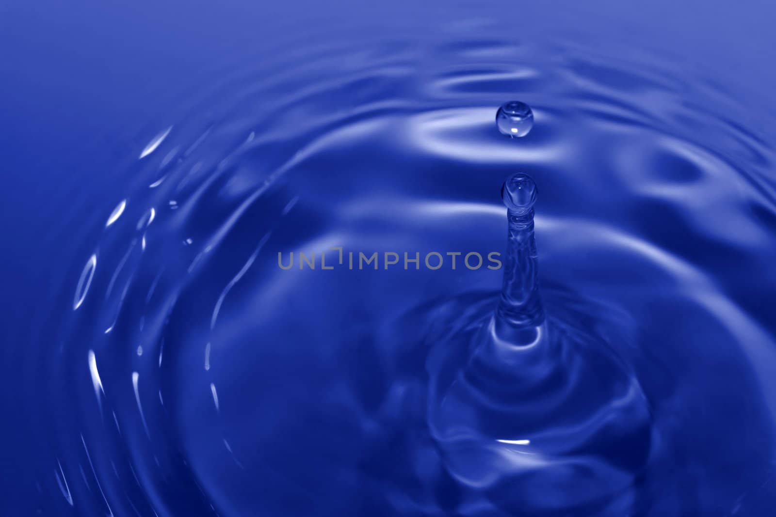 Blue drop and ripples