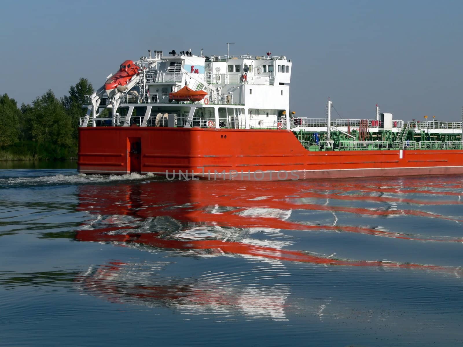 Red oil tanker  on Don river
