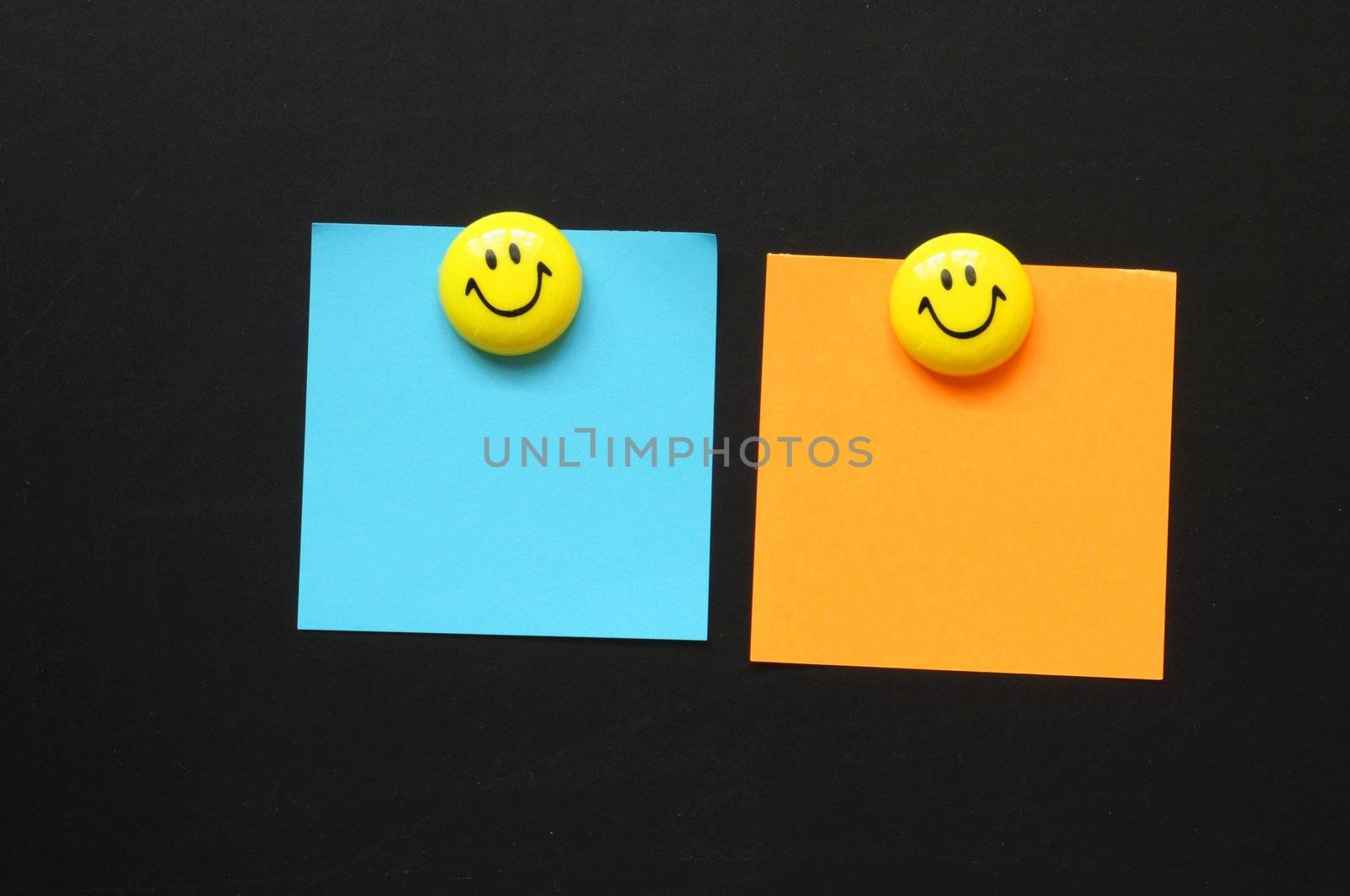 smiley and blank sheet note paper with copyspace