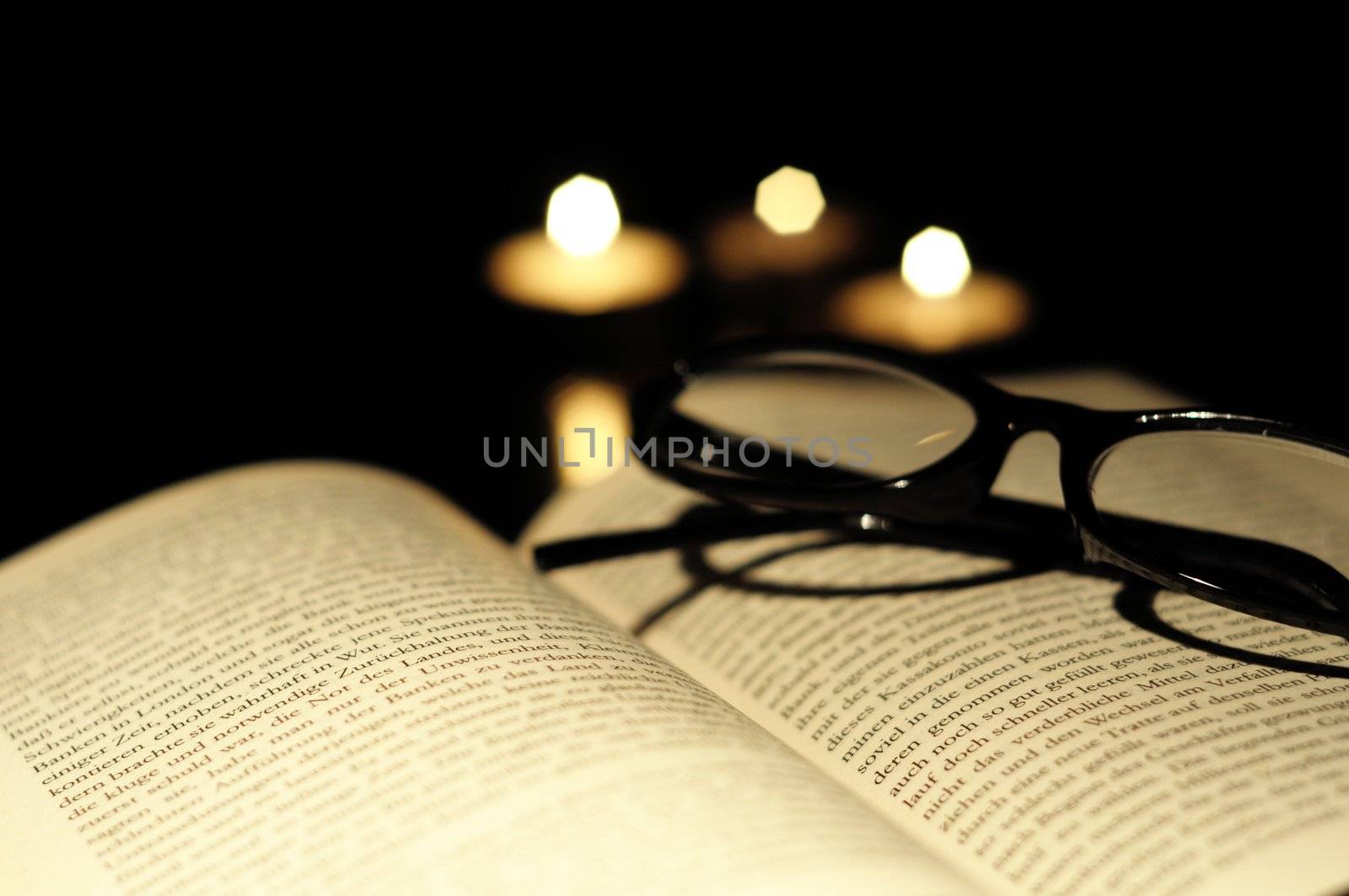 book in church or library with copyspace for text message