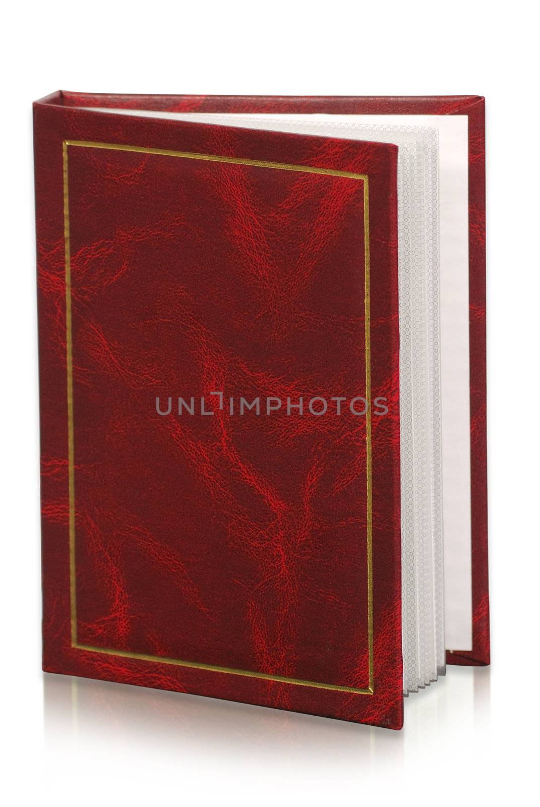 red photo album  isolated  background. clipping path included