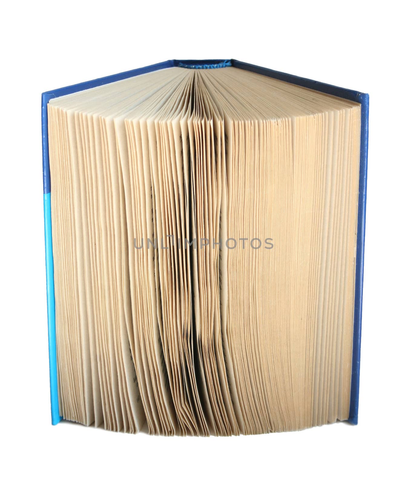 The open book on a white background.