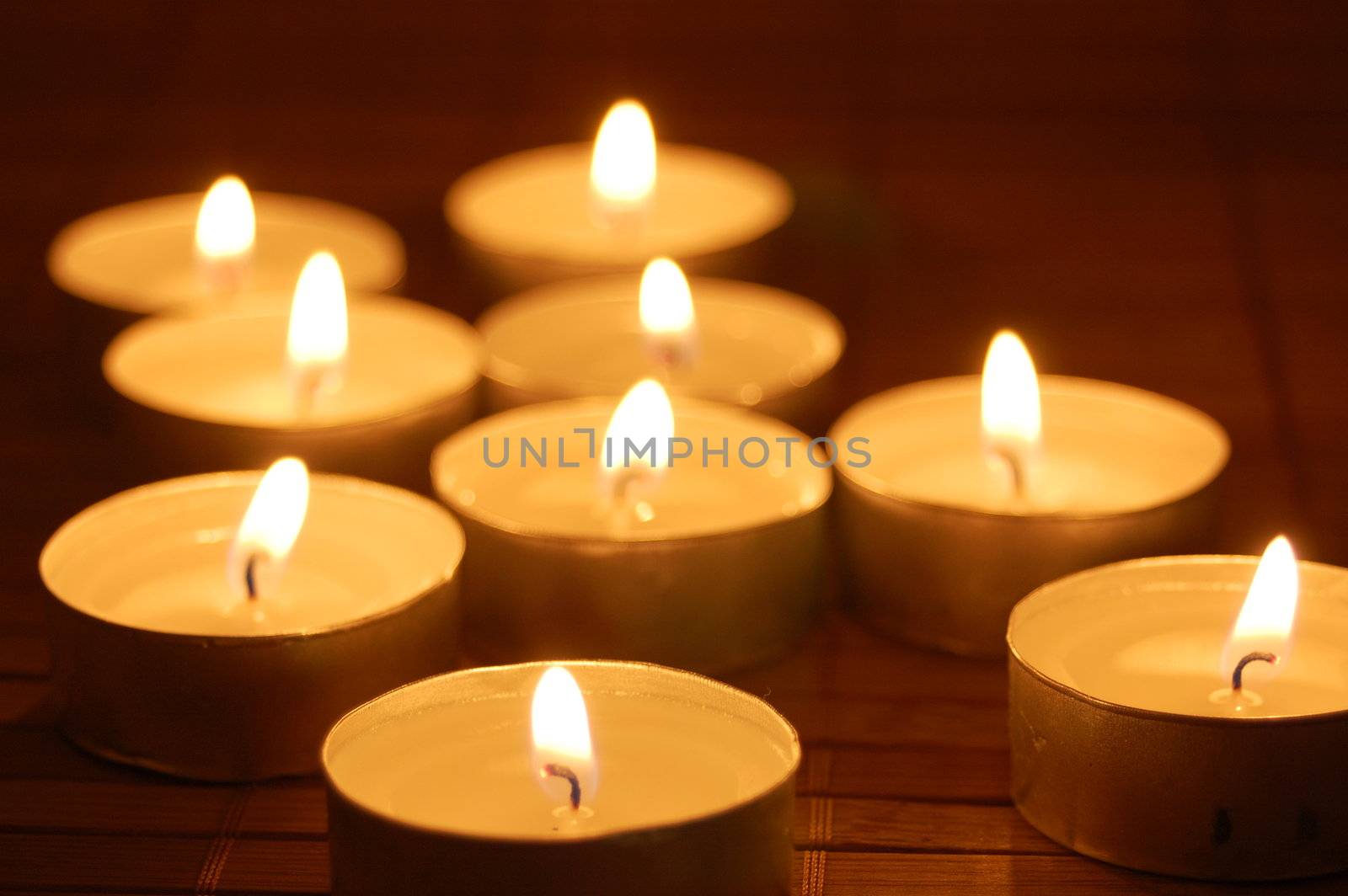 romantic candles showing wellness or zen concept