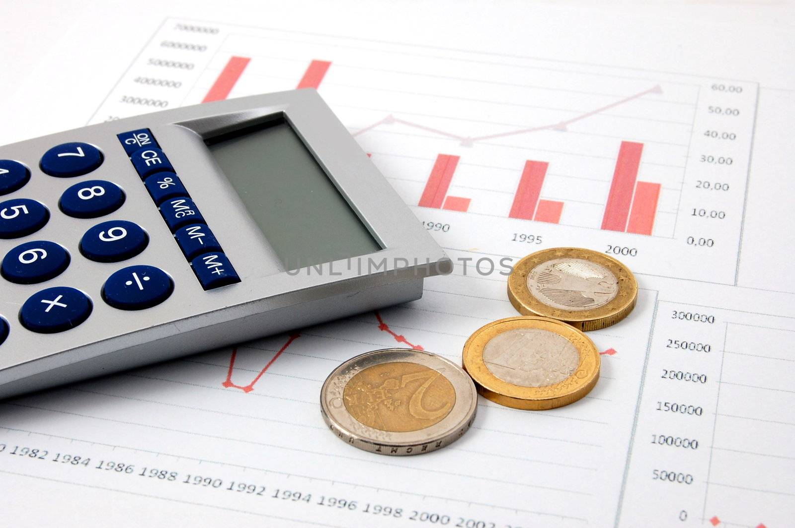 euro money over business chart showing financial success