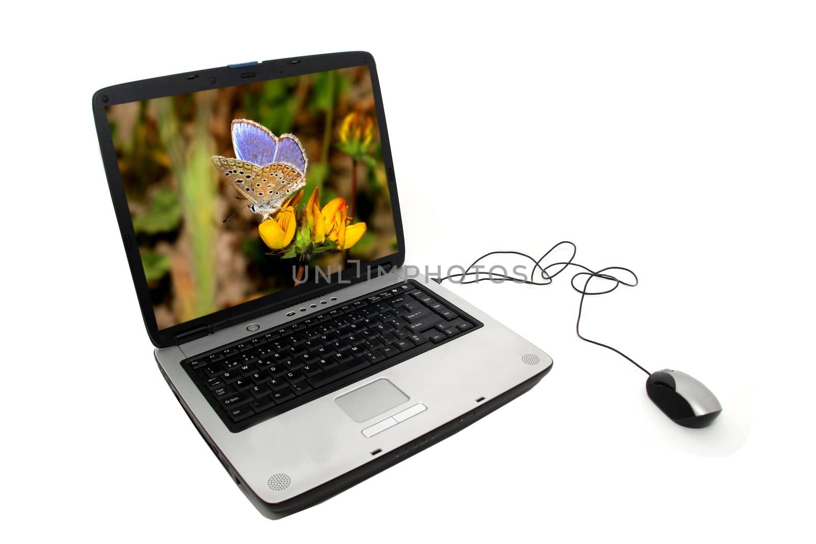 Portable Pc over white background