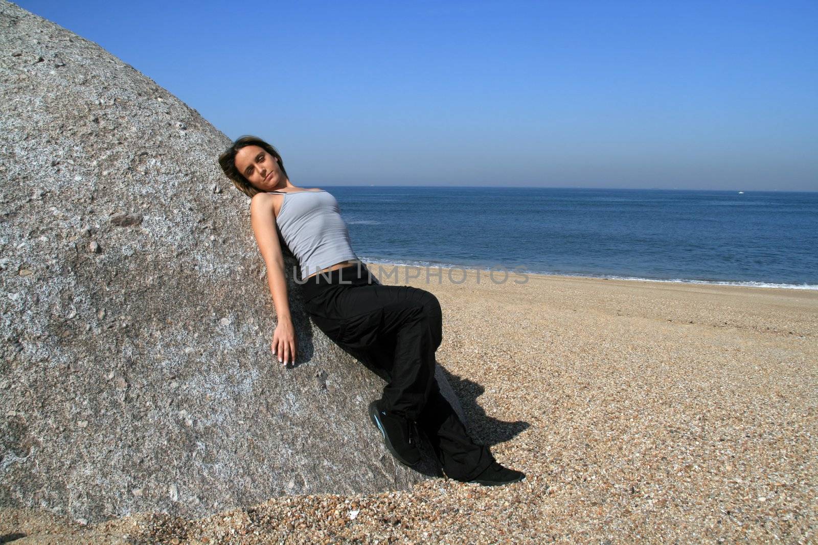 sexy fashion girl on the beach