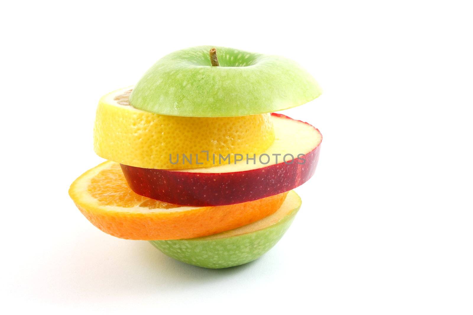 fresh fruits isolated on a white background