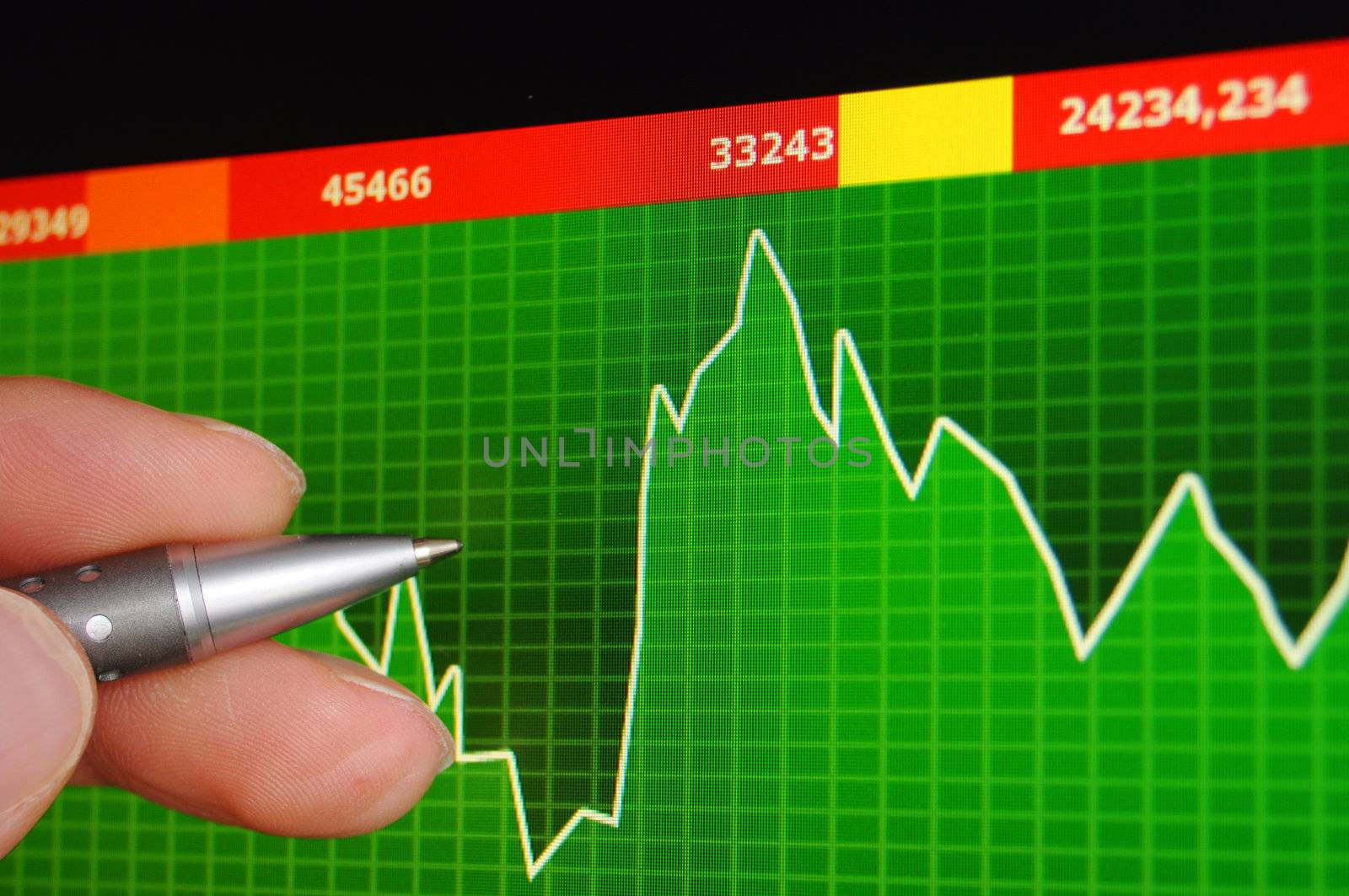 financial success with investment of money at stock exchange