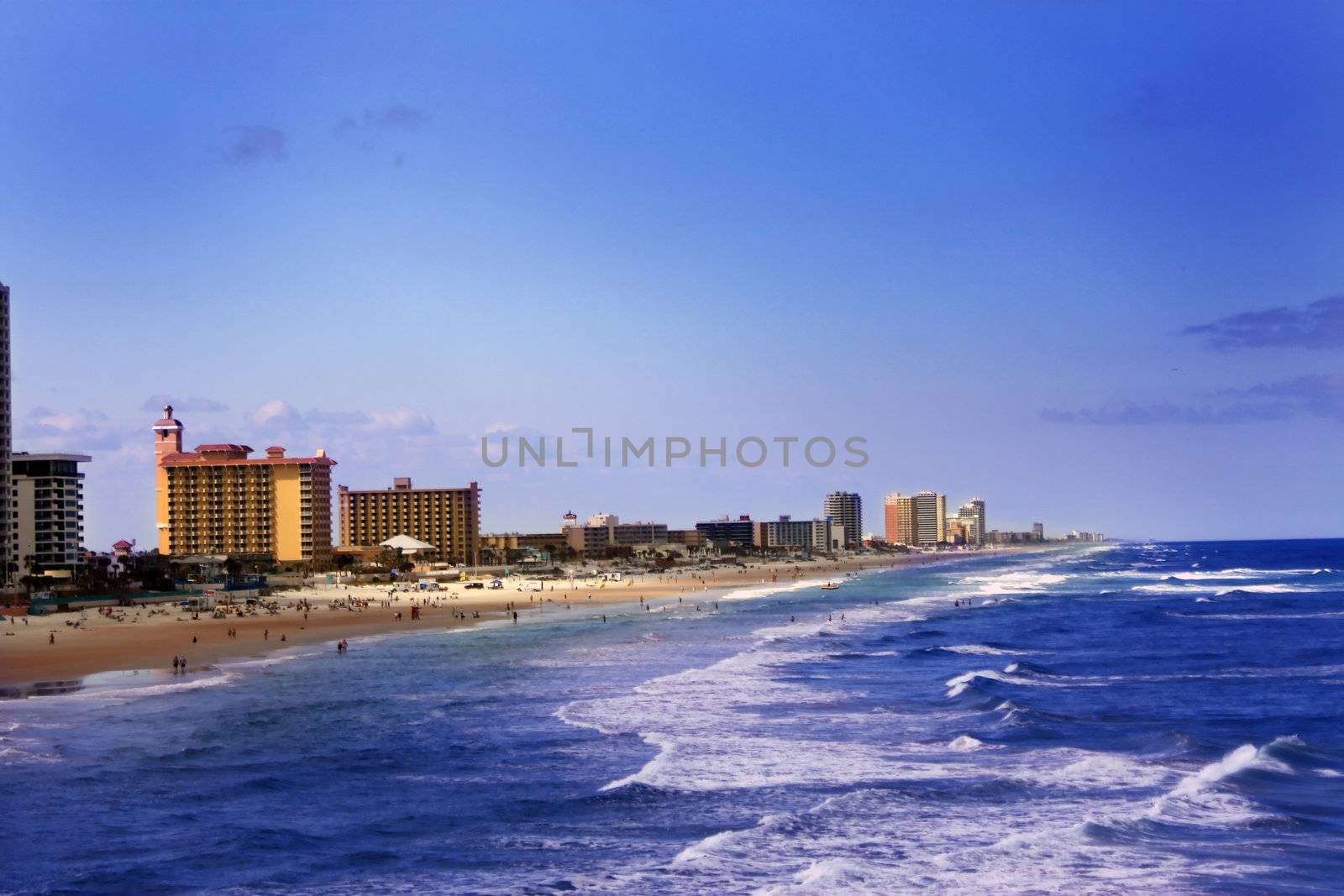 birds eye view of daytona beach shores