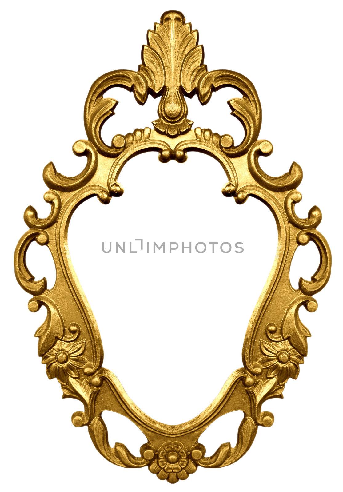 The old gold wooden frame