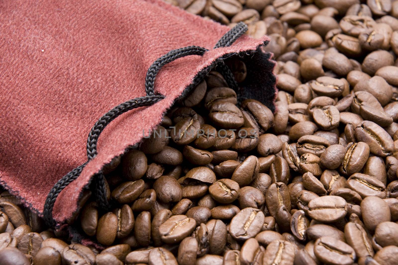 Sack with Coffee Beans spilling out