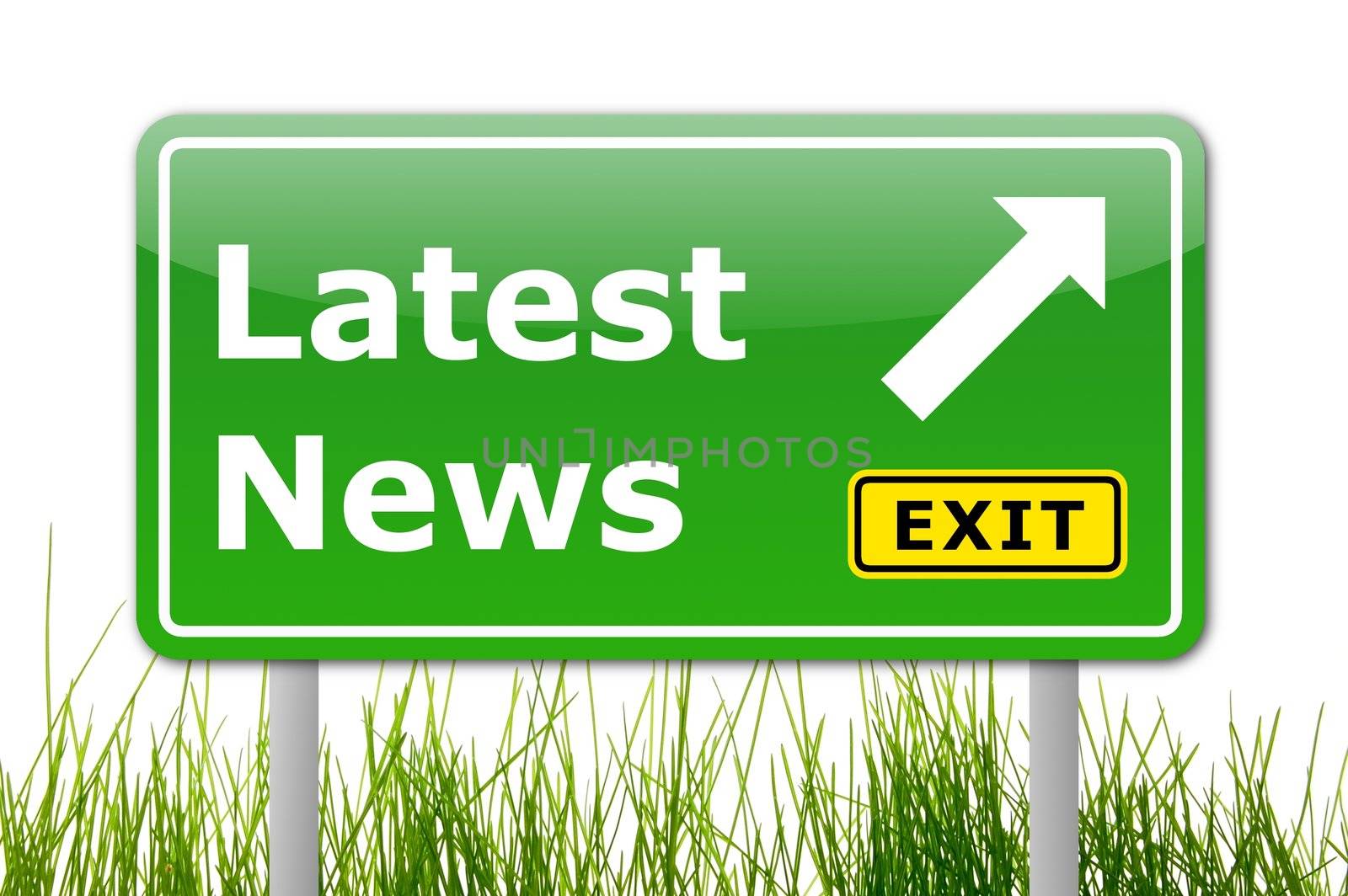 latest news concept with road sign illustration