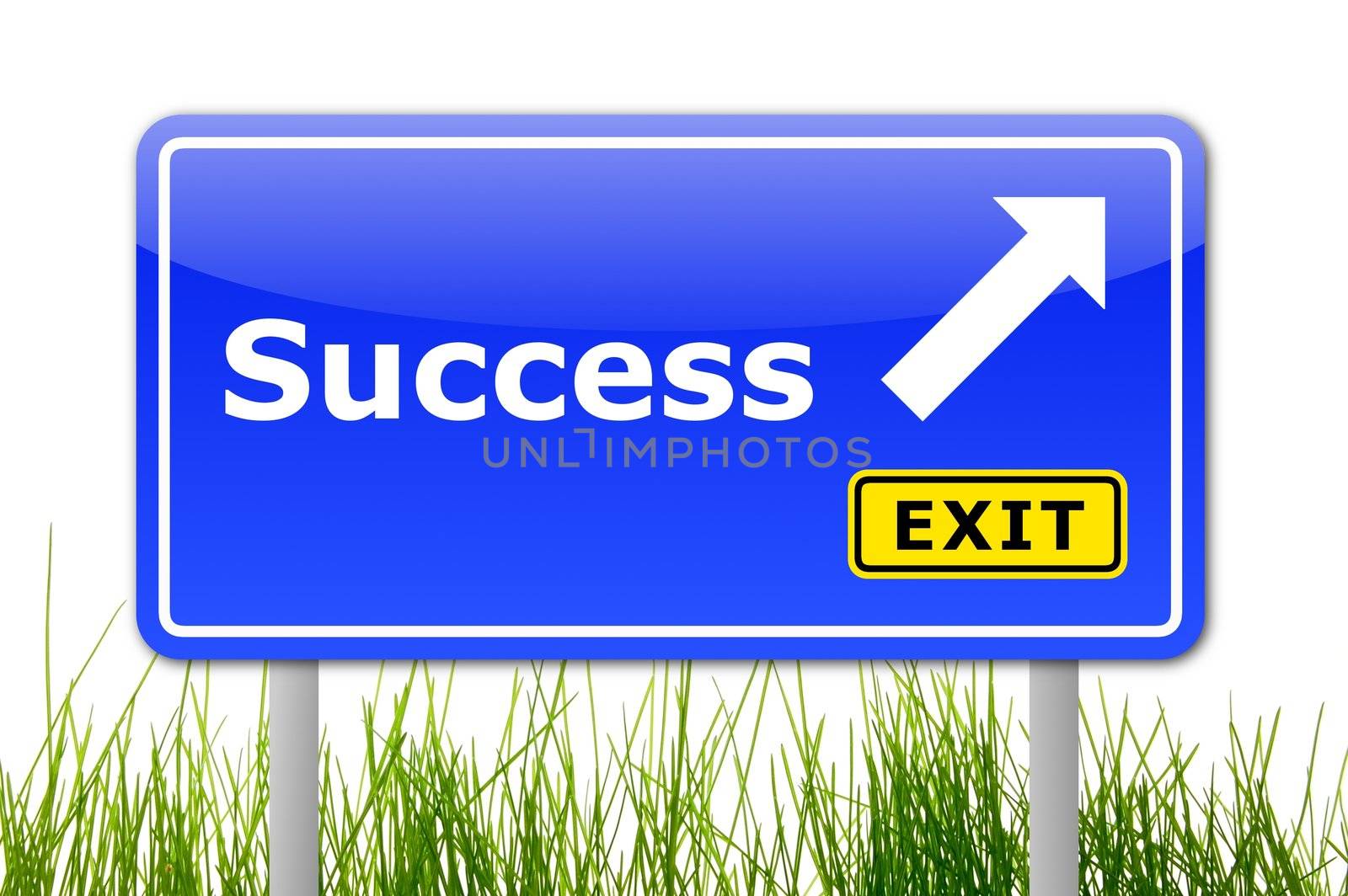 business success concept with illustration of road sign
