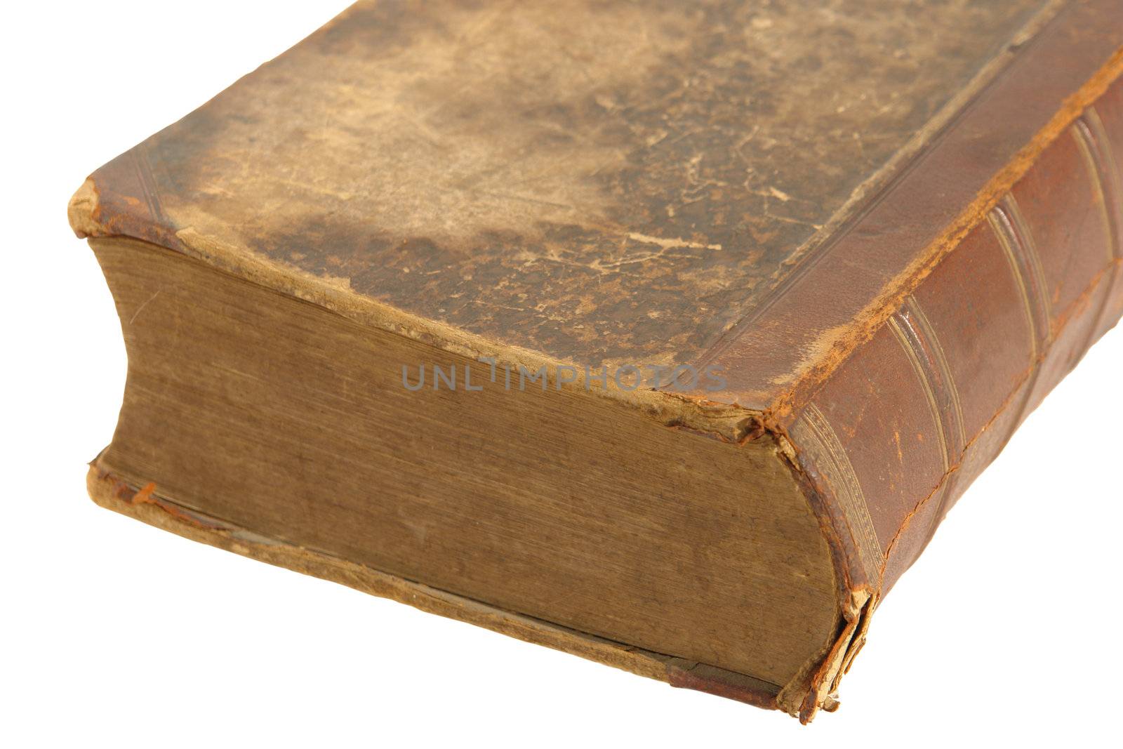 part of old book isolated   on white background                          