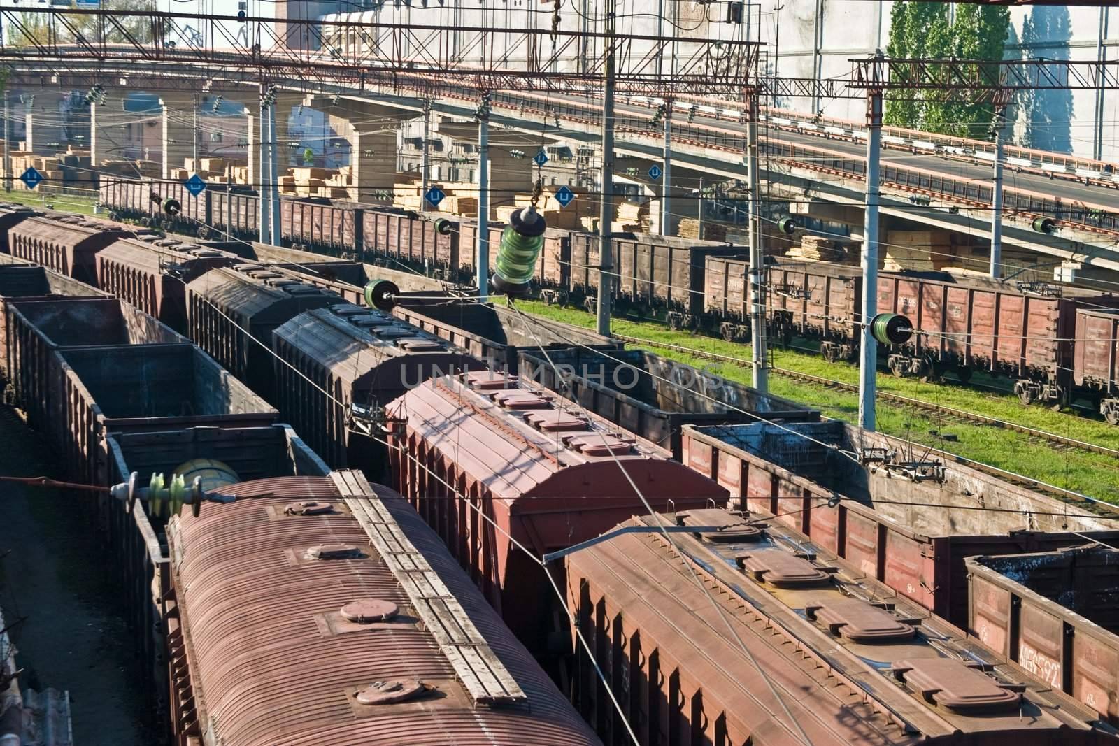 transportation series: railroad freight terminal with car