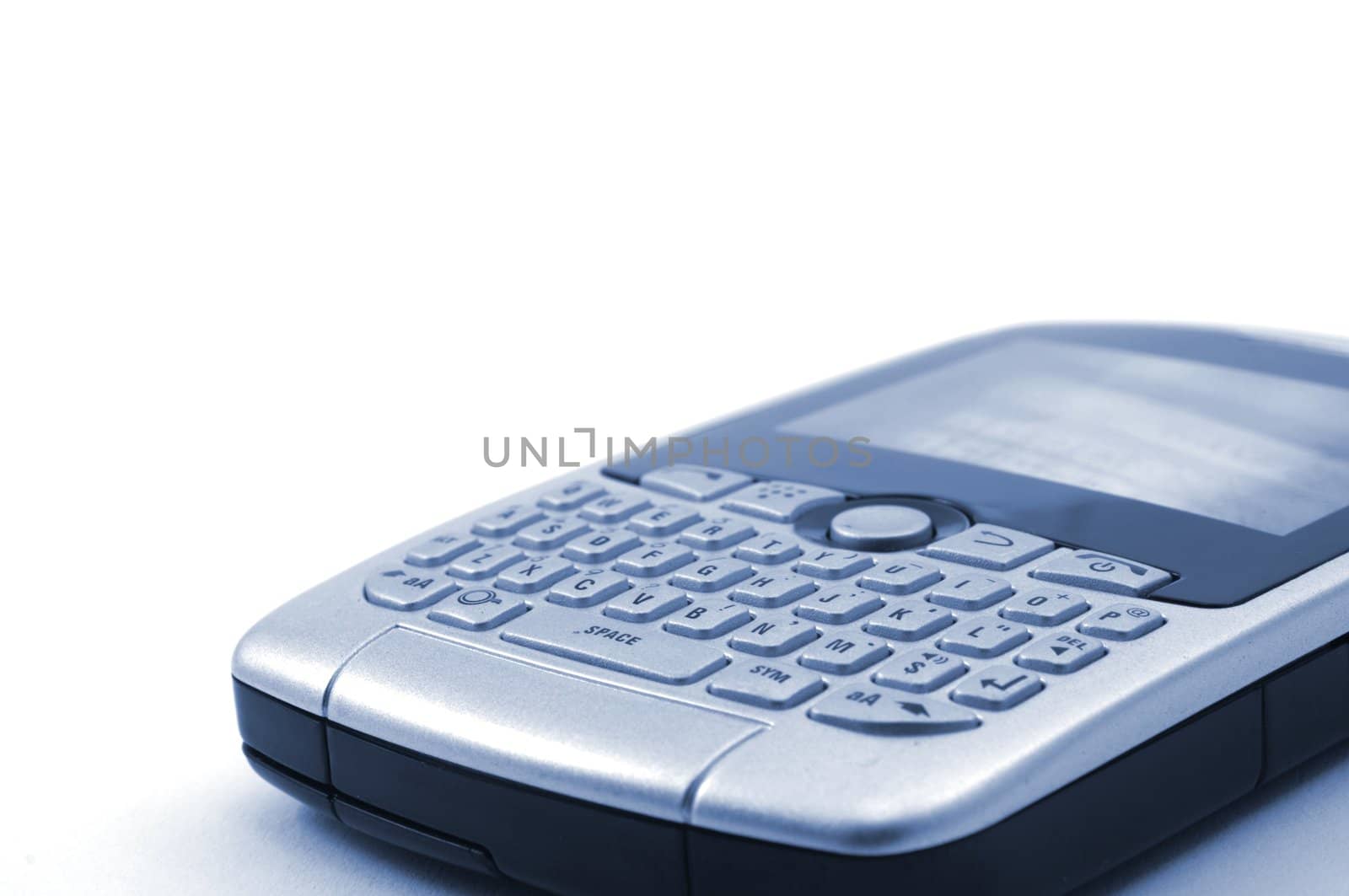 modern silver pda isolated on white background