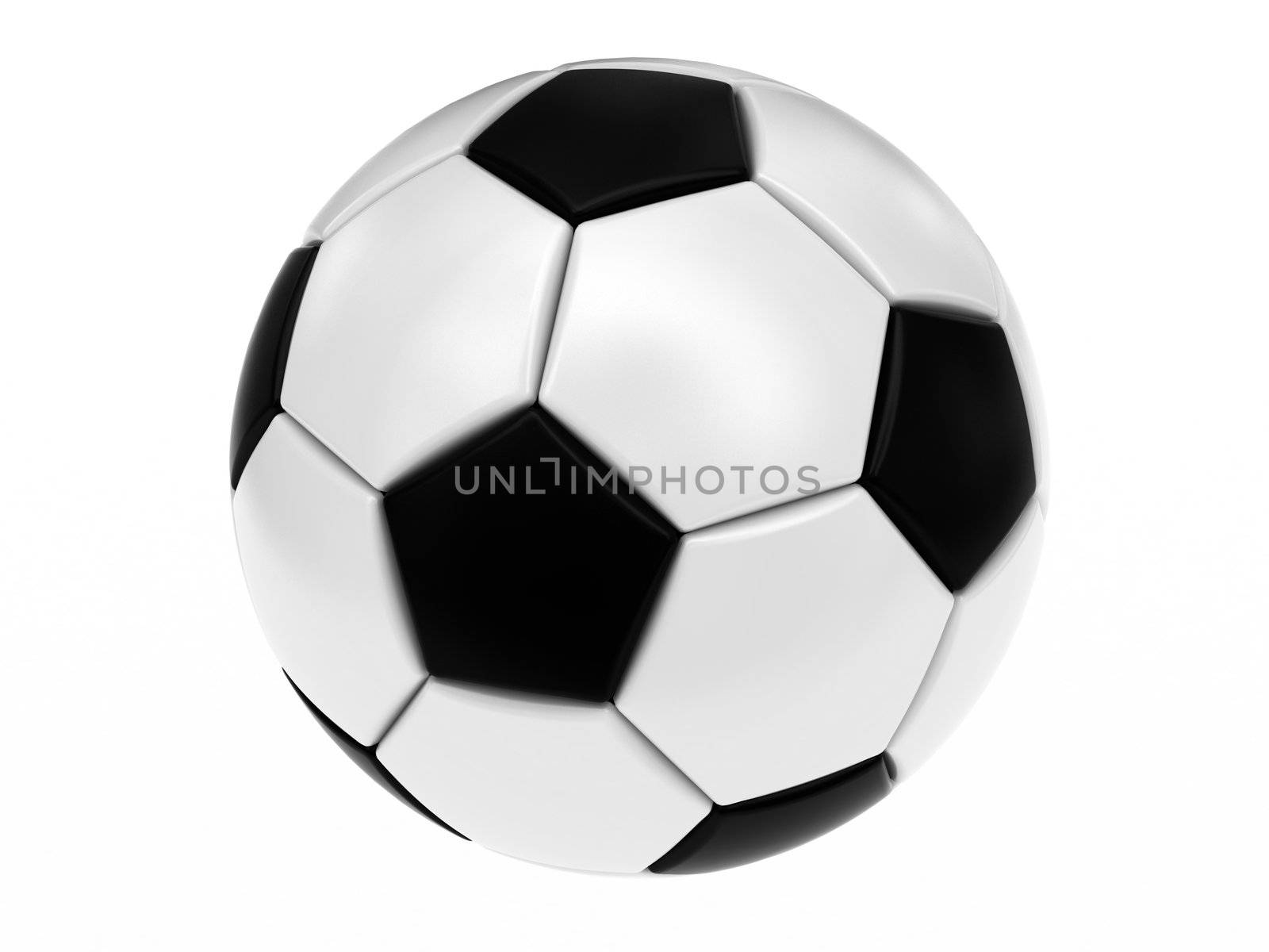 Soccer ball isolated on white. High resolution 3D image.