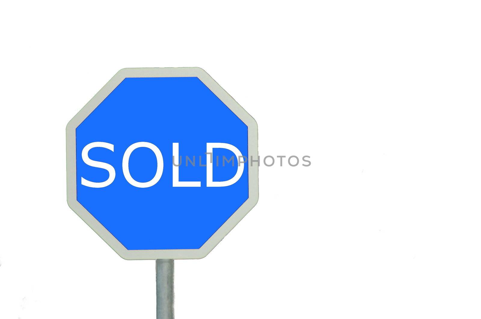 sign isolated on white background with empty space for a text message