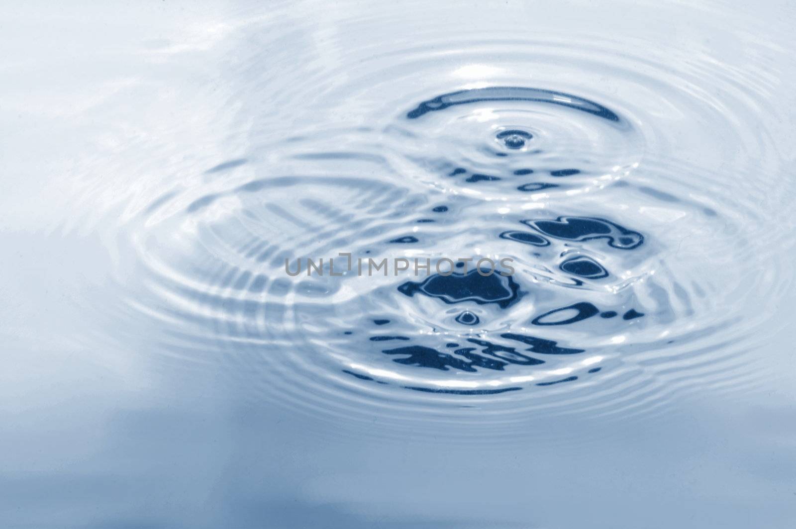 impact of a fresh water drop on a rainy day