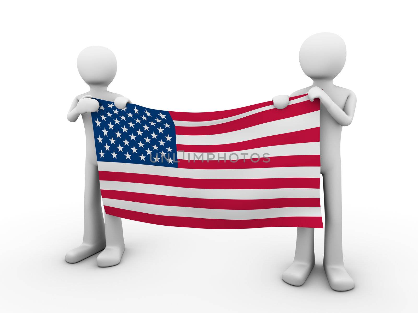 Fourth of July: holding US flag by eldorado3d