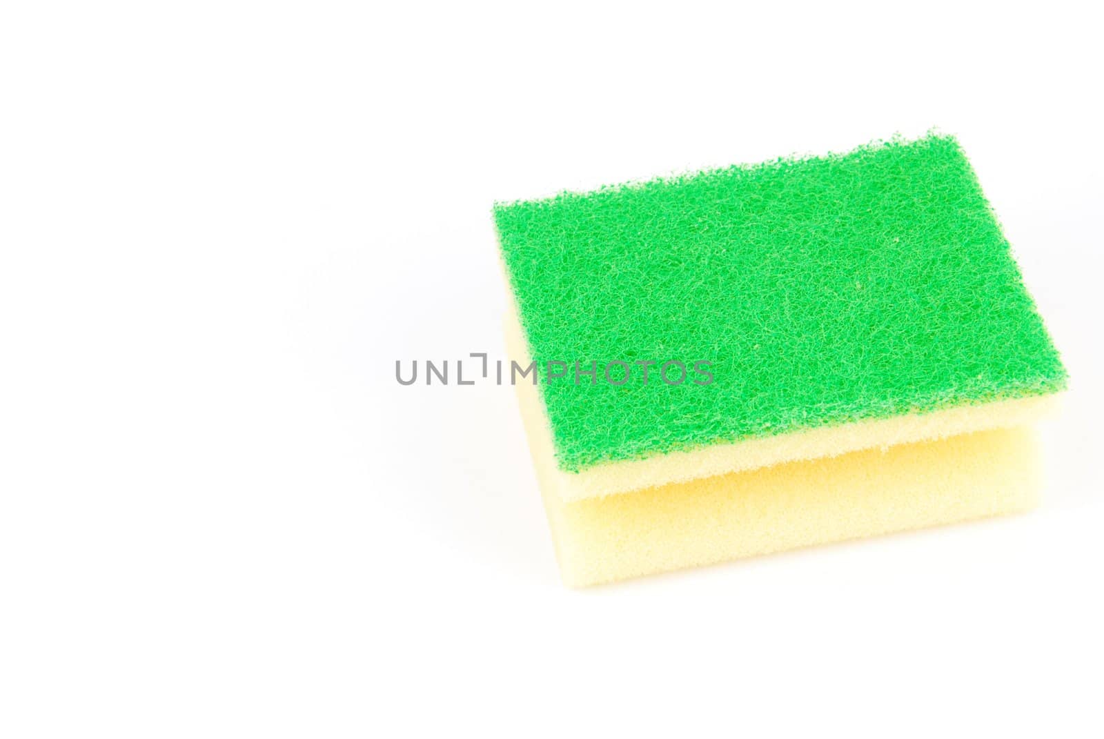 one kitchen sponge isolated on white background