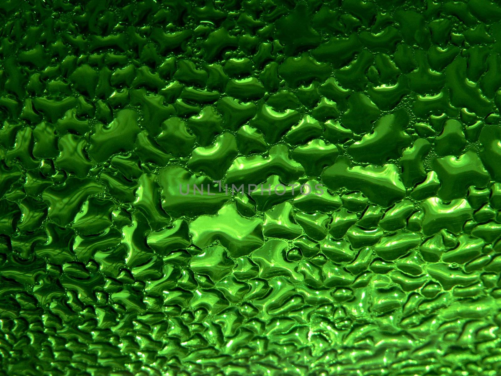Series of the dripped glass. Green color 2