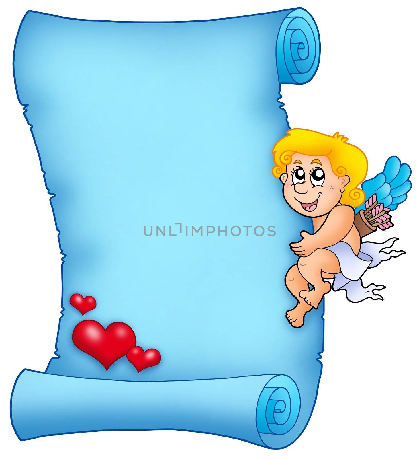 Cupid holding Velentine parchment by clairev